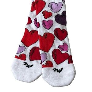 New MeUndies Hearts Supima Cotton Crew Socks Seamless Toe Size Small Women